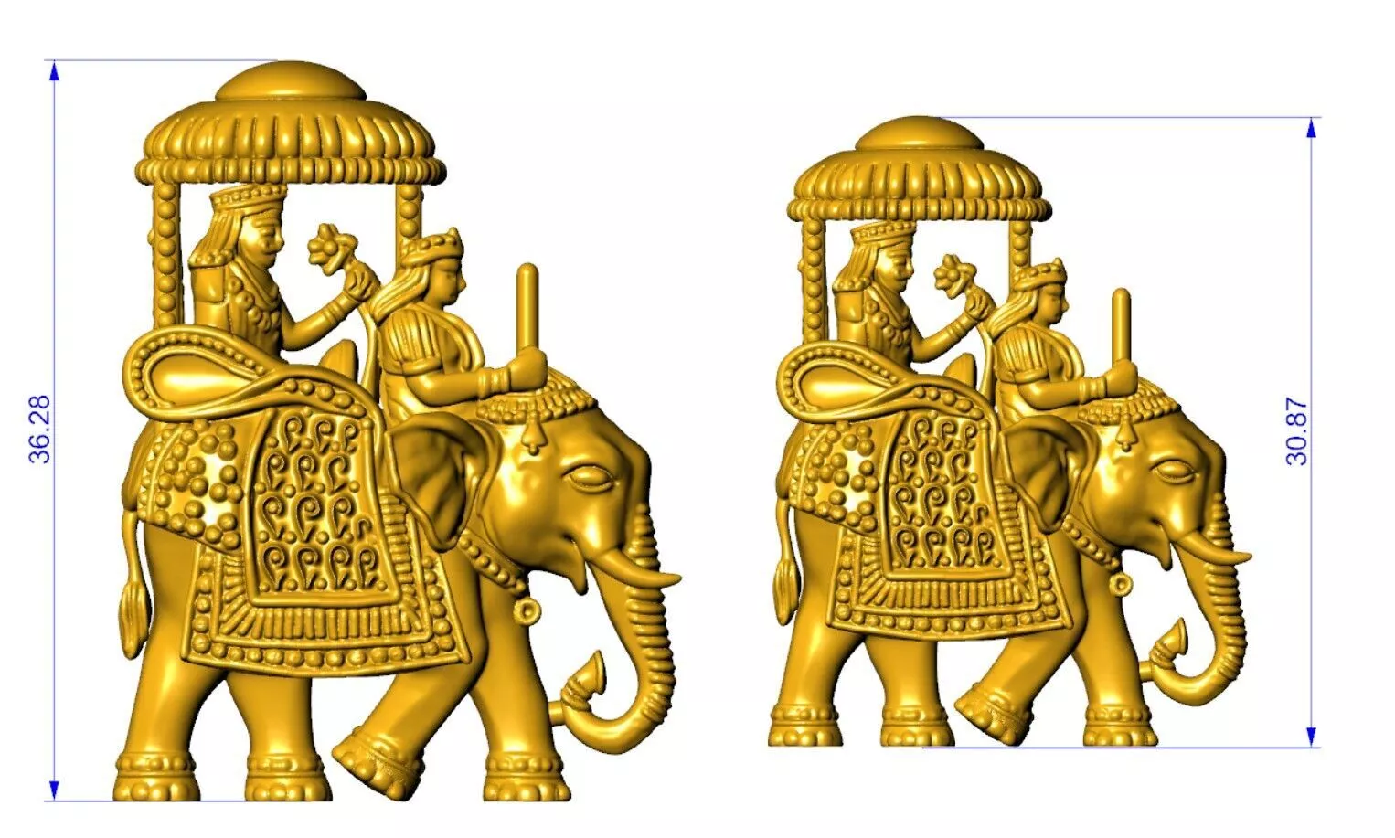 Elephant Gold Piece For Antique Jewelry Elephant Barat design 3D print model