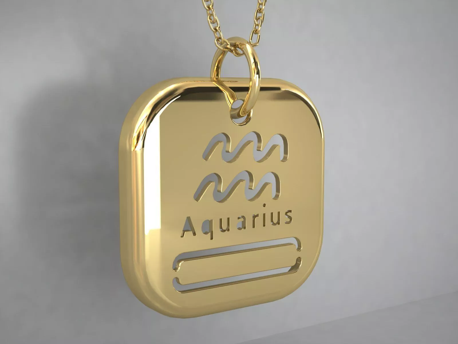 Zodiac Symbols AQUARIUS Birthmonth Pendant January To February 3D print model