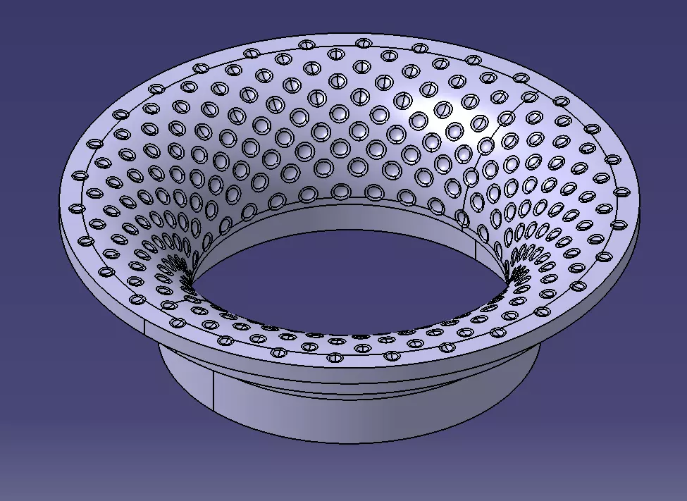 Speaker enclosure port with dimples 3D print model