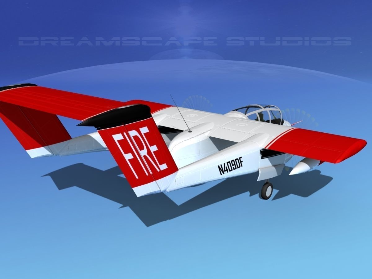 Rockwell OV-10 Bronco California Fire Department 3D model_5