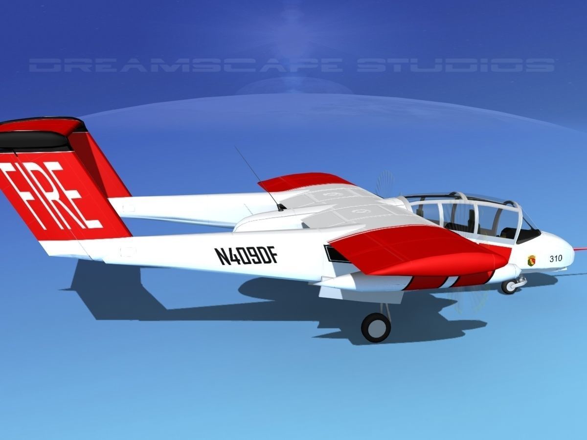 Rockwell OV-10 Bronco California Fire Department 3D model_4