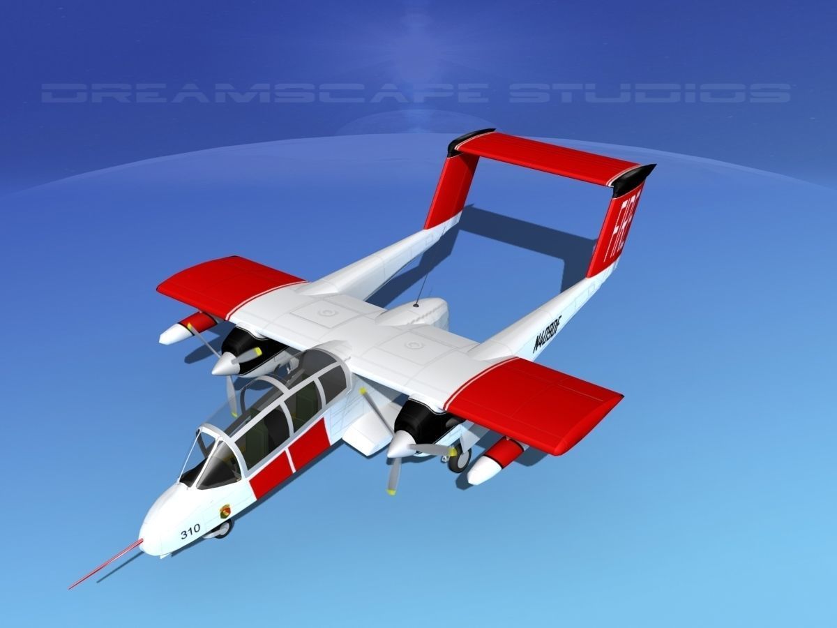 Rockwell OV-10 Bronco California Fire Department 3D model_10