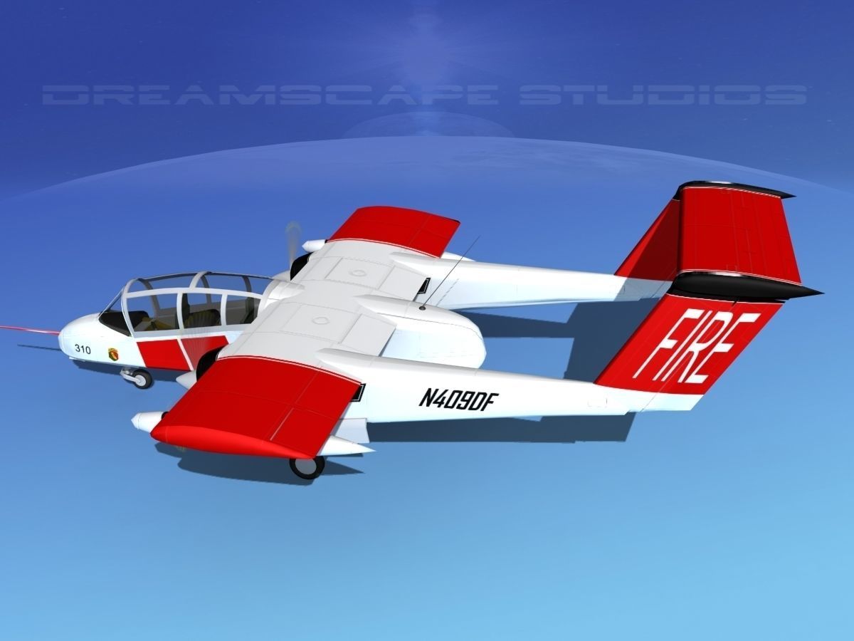 Rockwell OV-10 Bronco California Fire Department 3D model_8