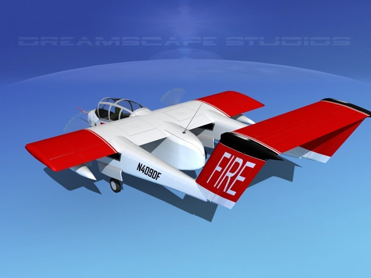 Rockwell OV-10 Bronco California Fire Department 3D model_7