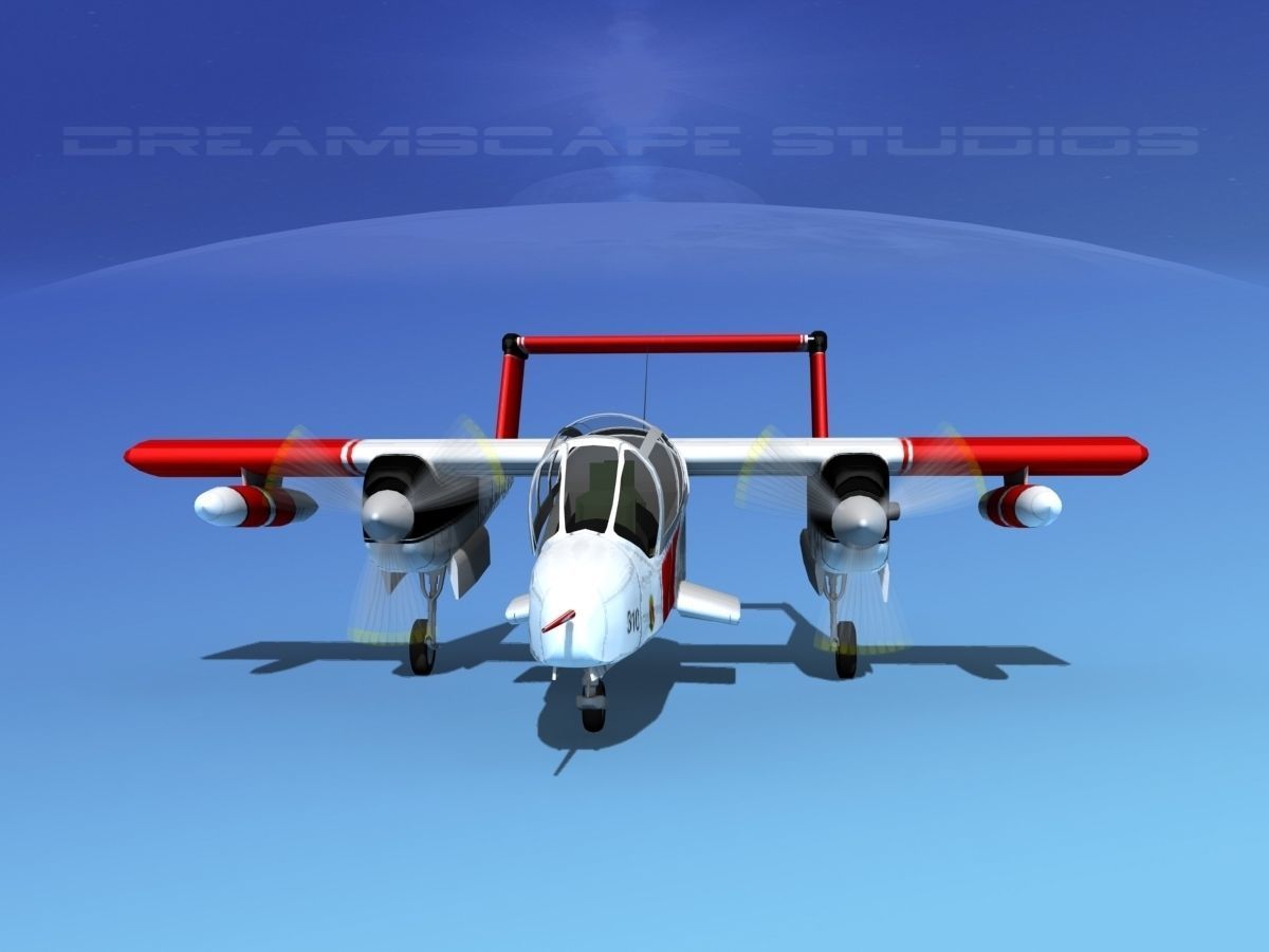 Rockwell OV-10 Bronco California Fire Department 3D model_1