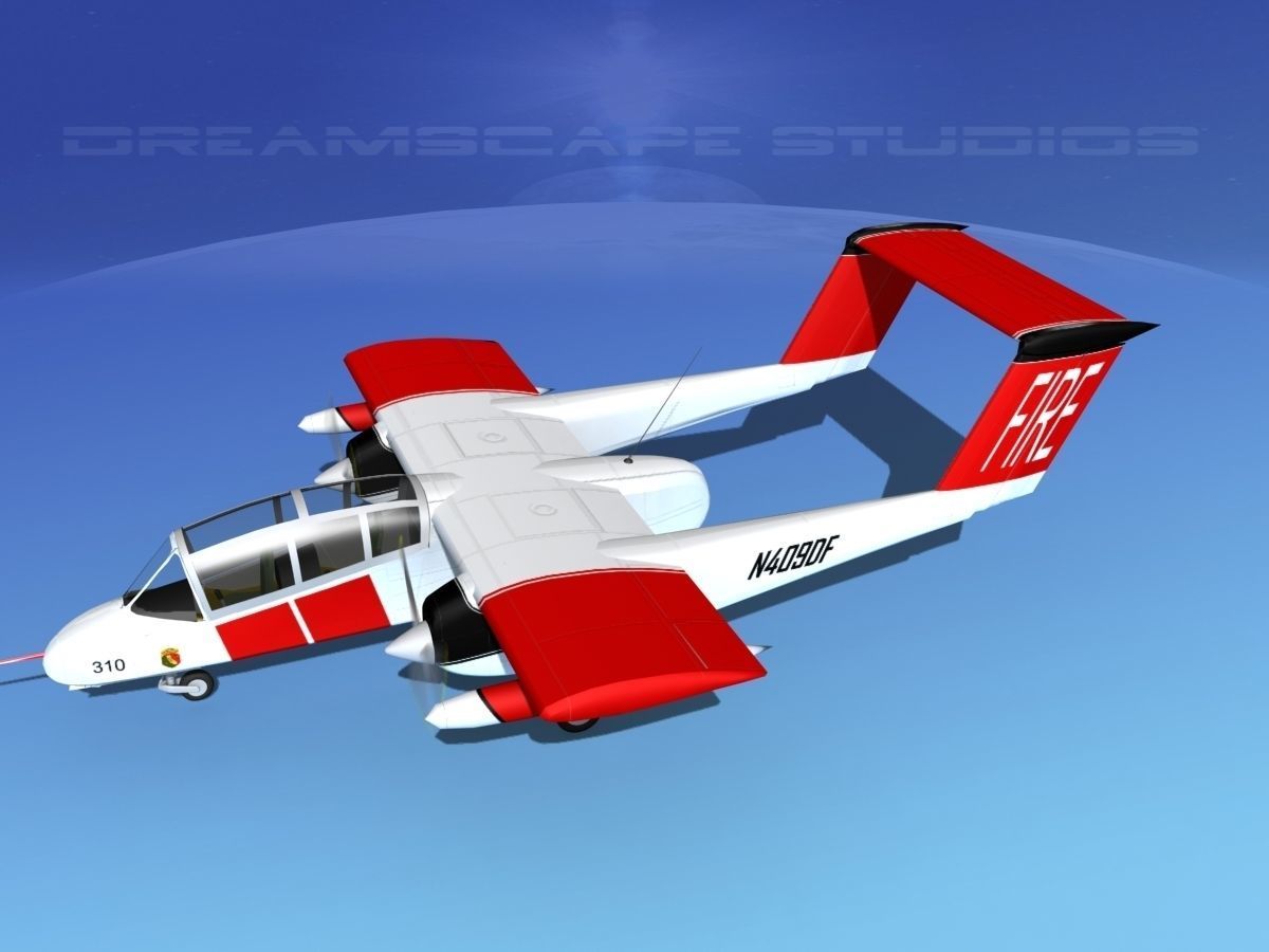 Rockwell OV-10 Bronco California Fire Department 3D model_9