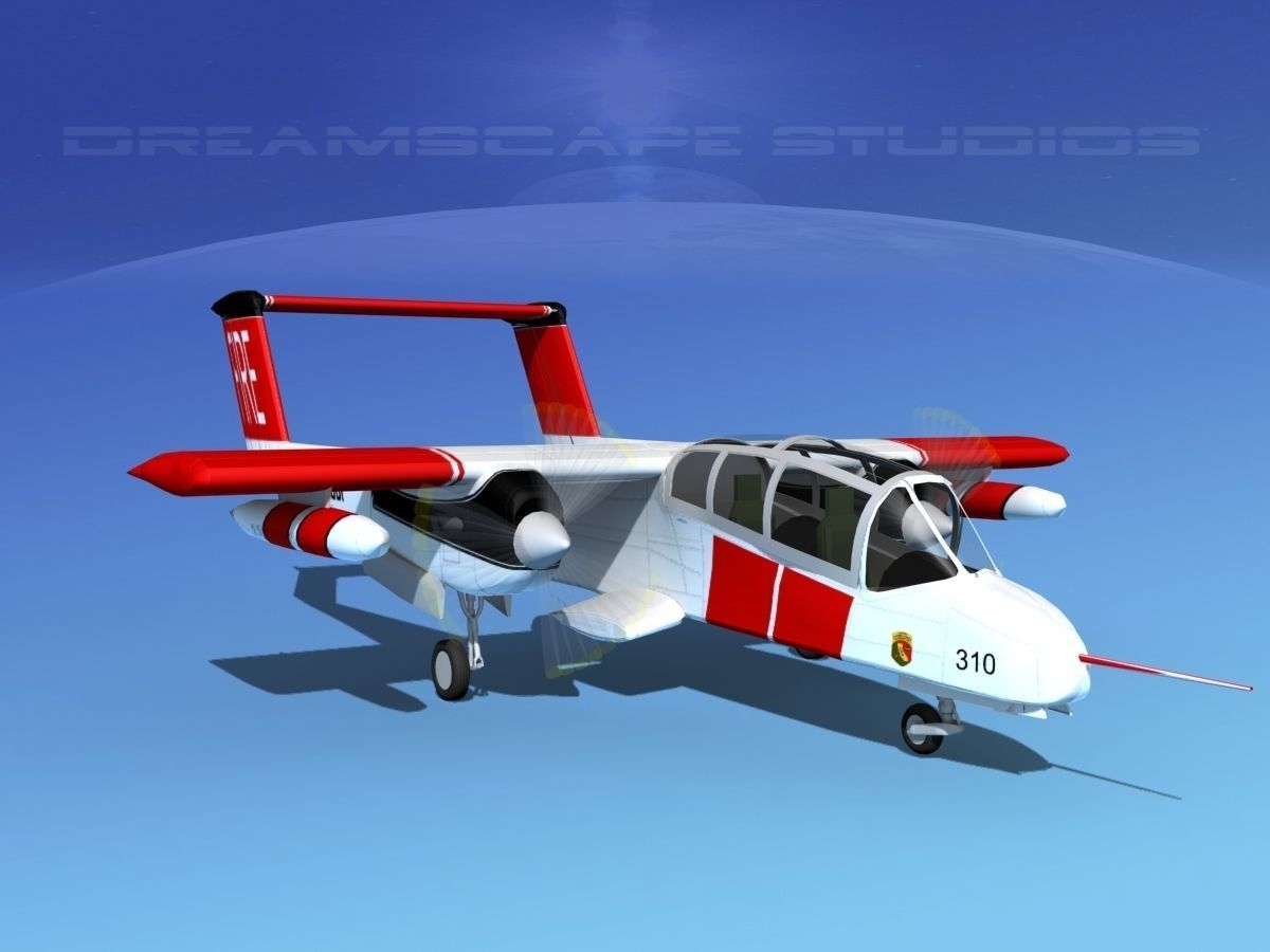 Rockwell OV-10 Bronco California Fire Department 3D model_2