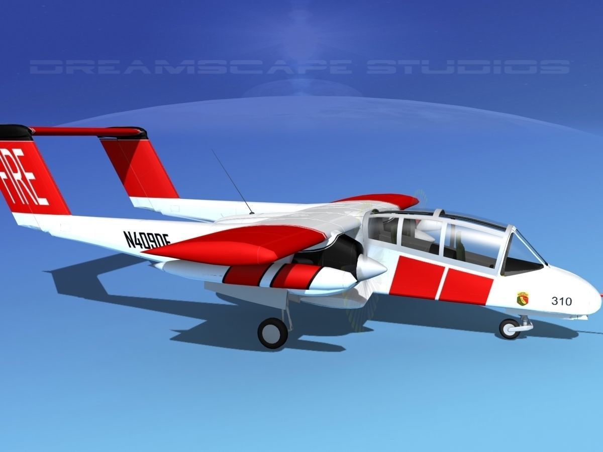 Rockwell OV-10 Bronco California Fire Department 3D model_3