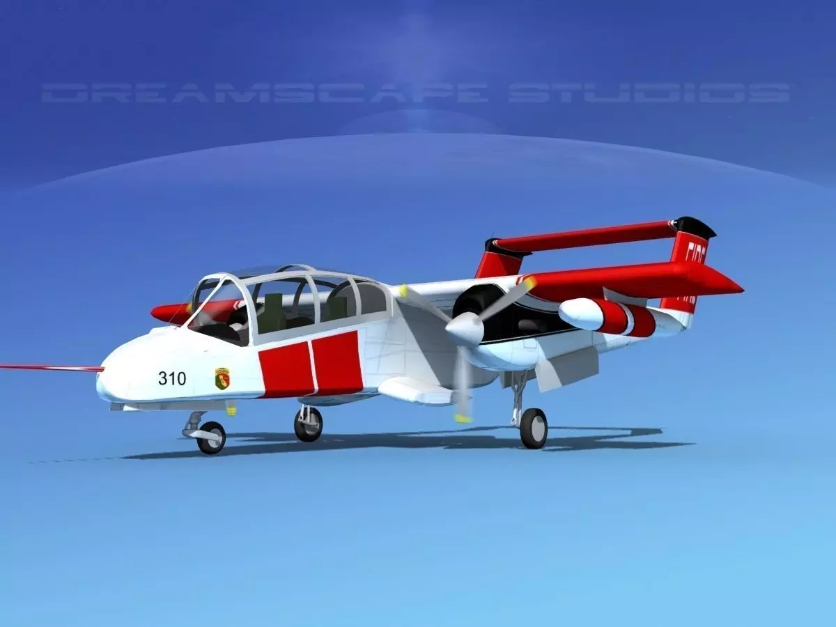 Rockwell OV-10 Bronco California Fire Department 3D model_0