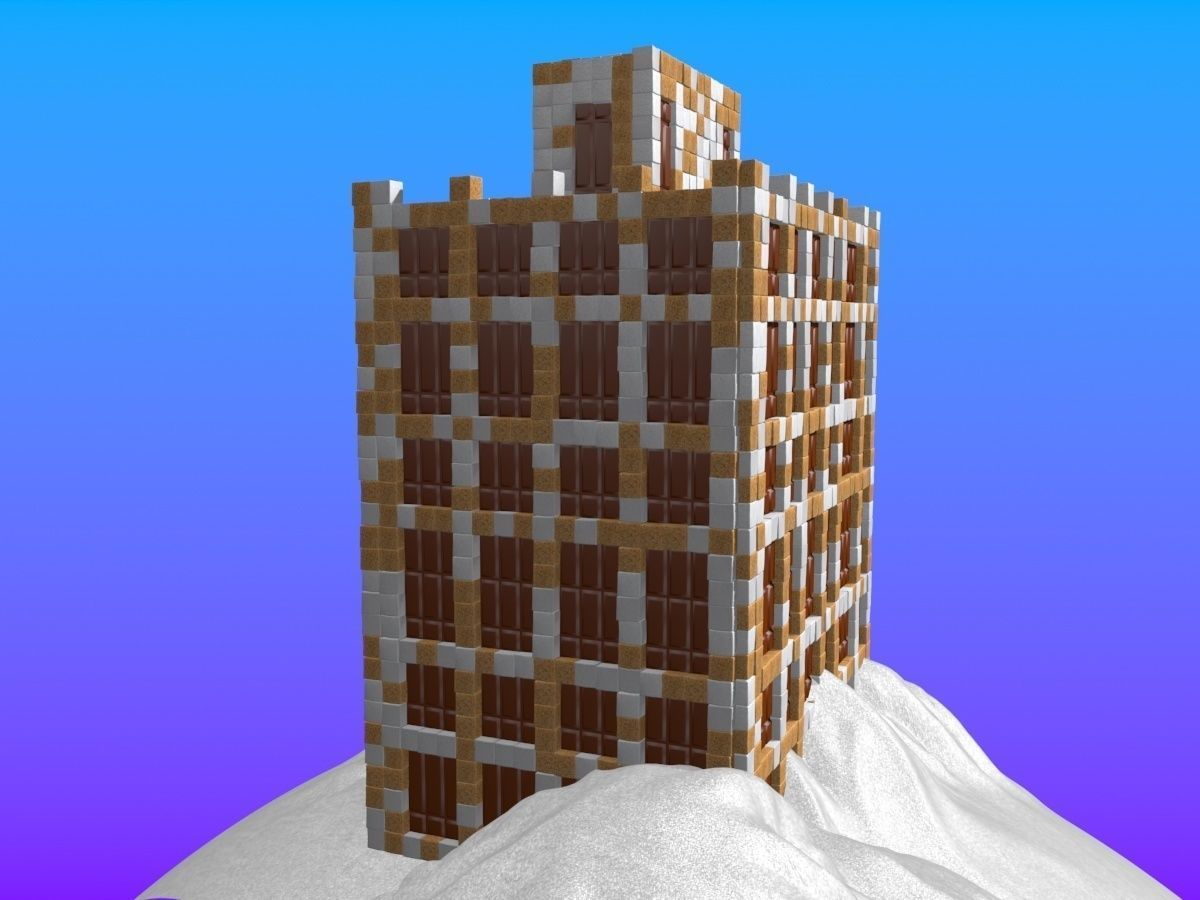 Sugar Cube Building 3D model_3