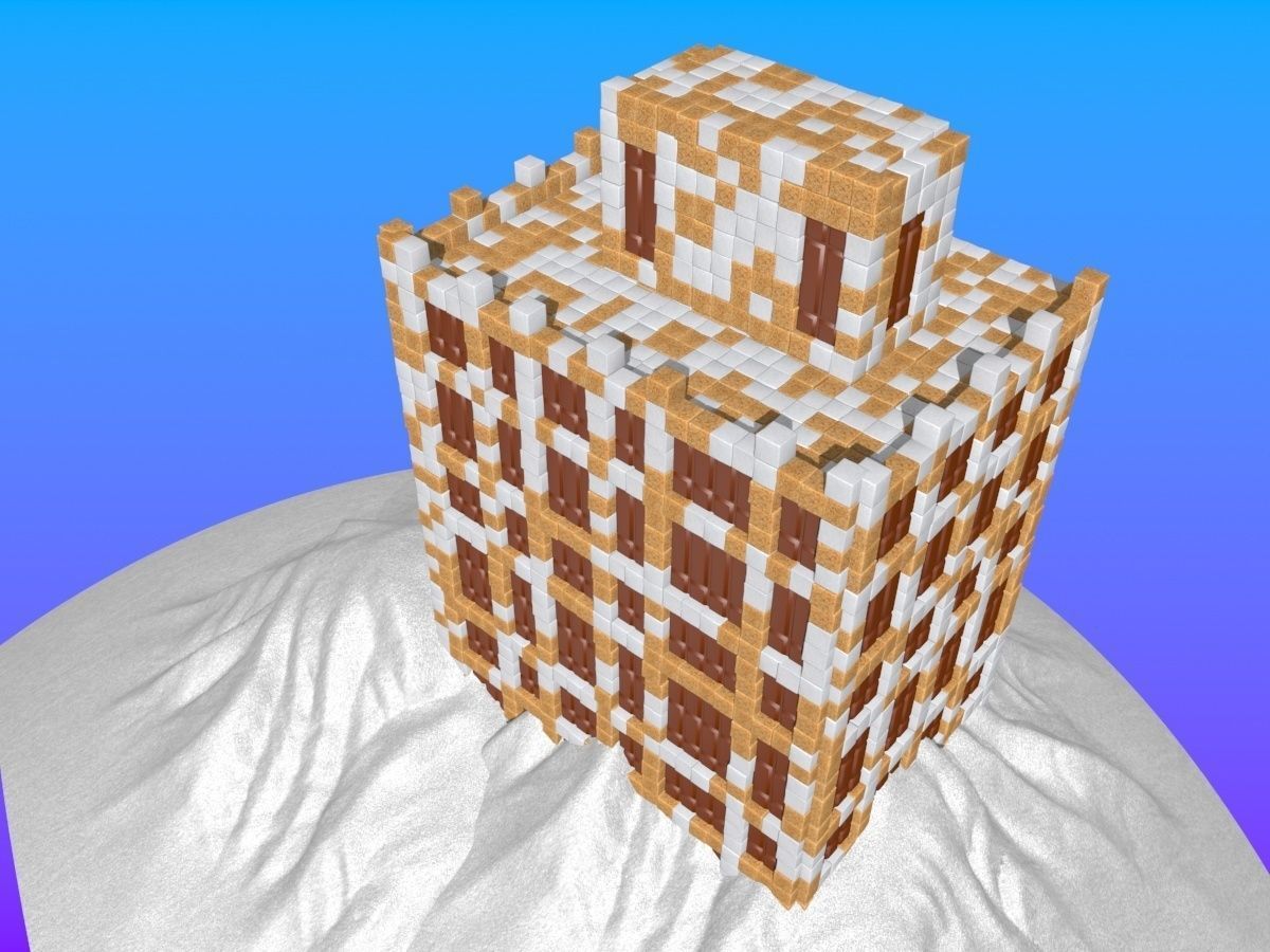 Sugar Cube Building 3D model_4