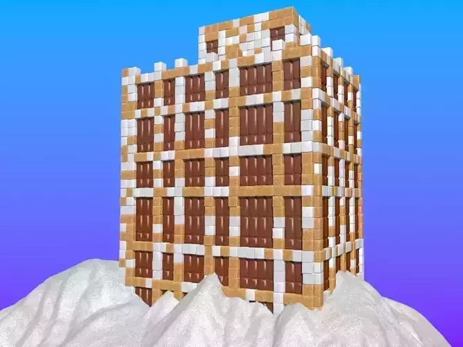 Sugar Cube Building 3D model Sugar Cube Building 3D model