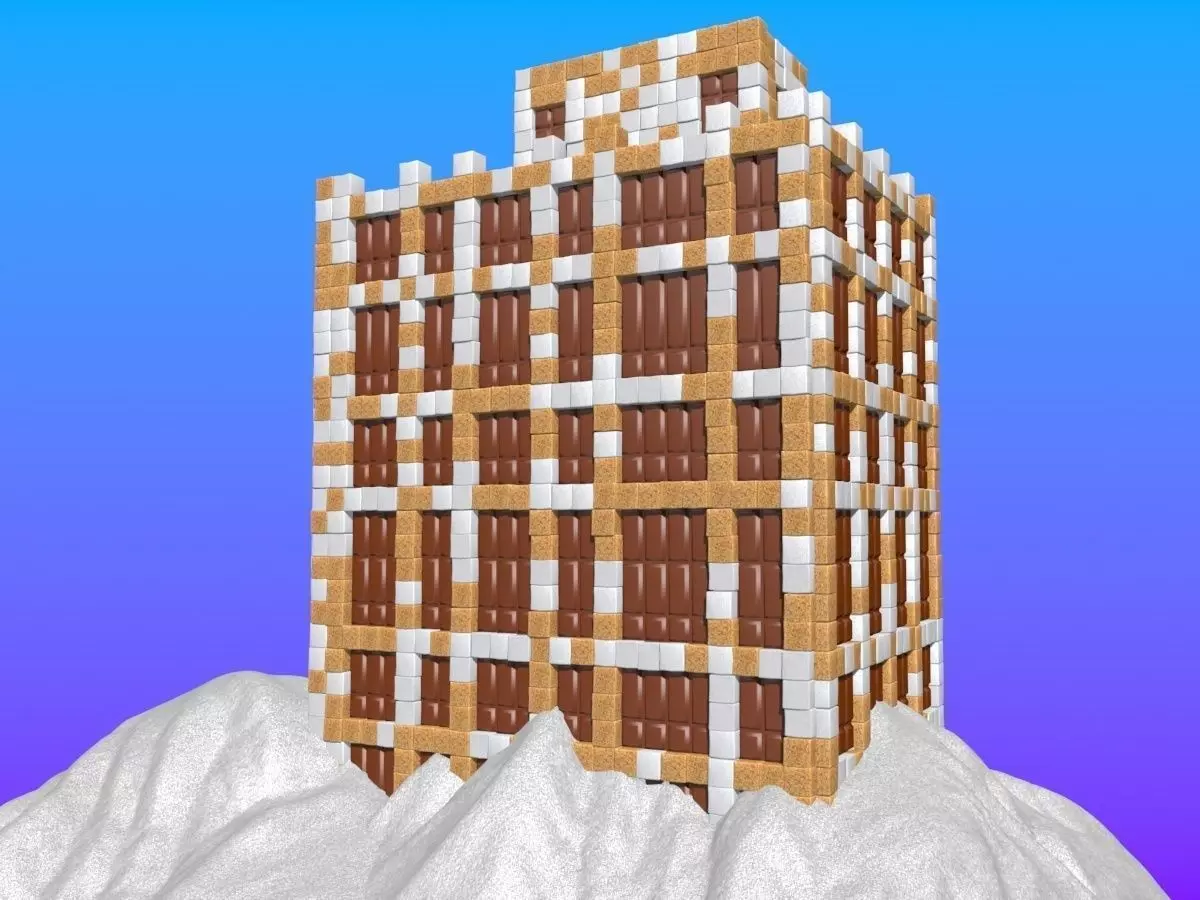 Sugar Cube Building 3D model_0