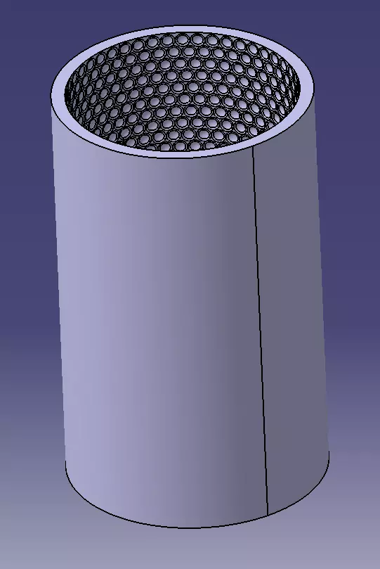 Dimpled speaker enclosure tube or vent 75mm internal diameter 3D print model