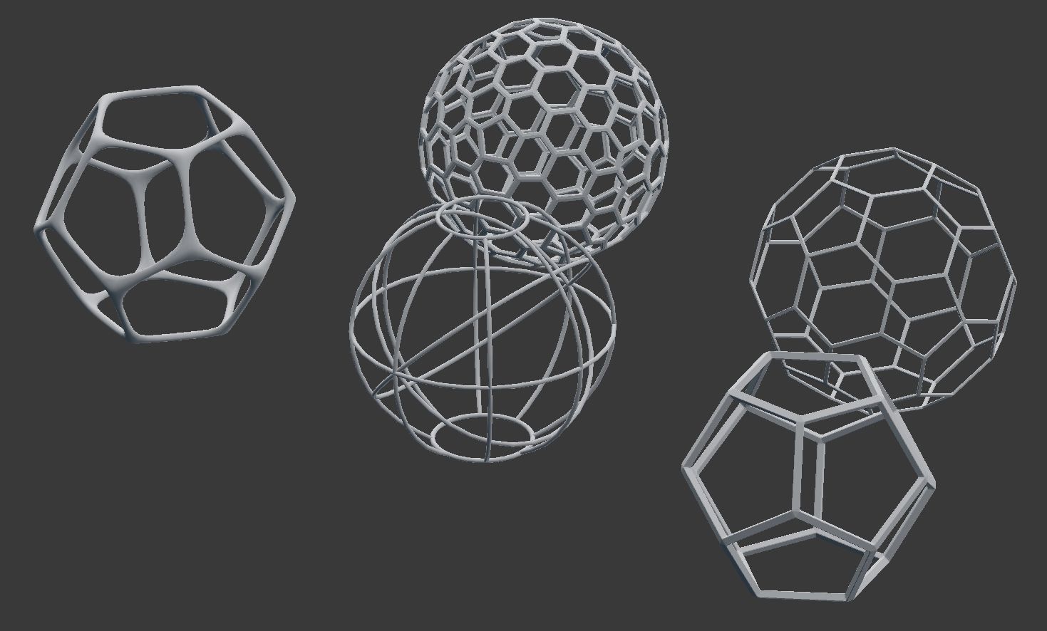 Geometric Decor Objects - Sphere Frames 3D model_12