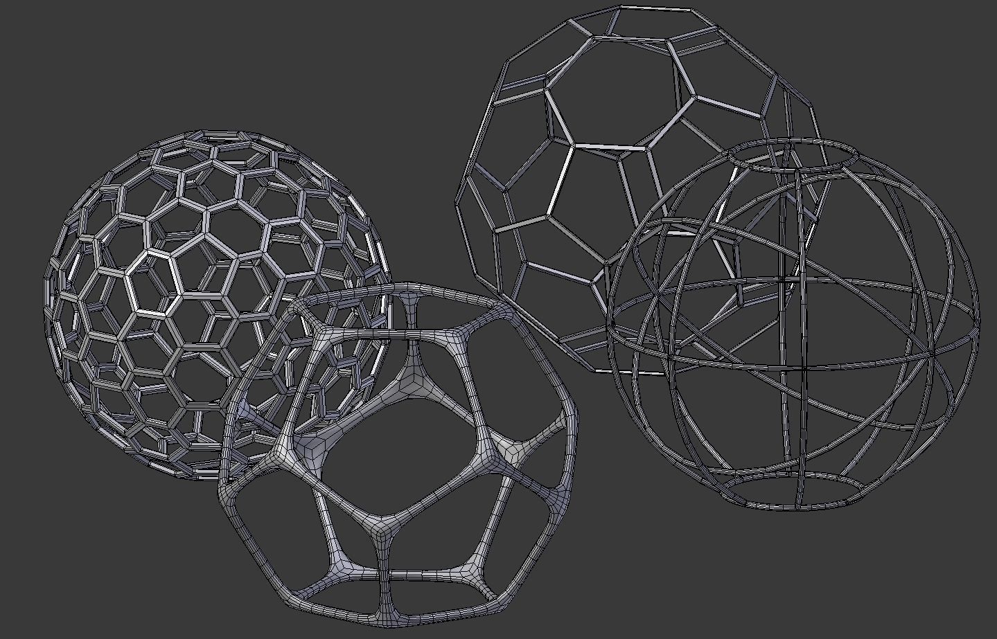 Geometric Decor Objects - Sphere Frames 3D model_8