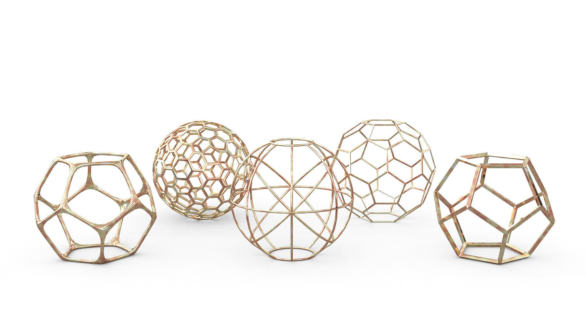 Geometric Decor Objects - Sphere Frames 3D model_2