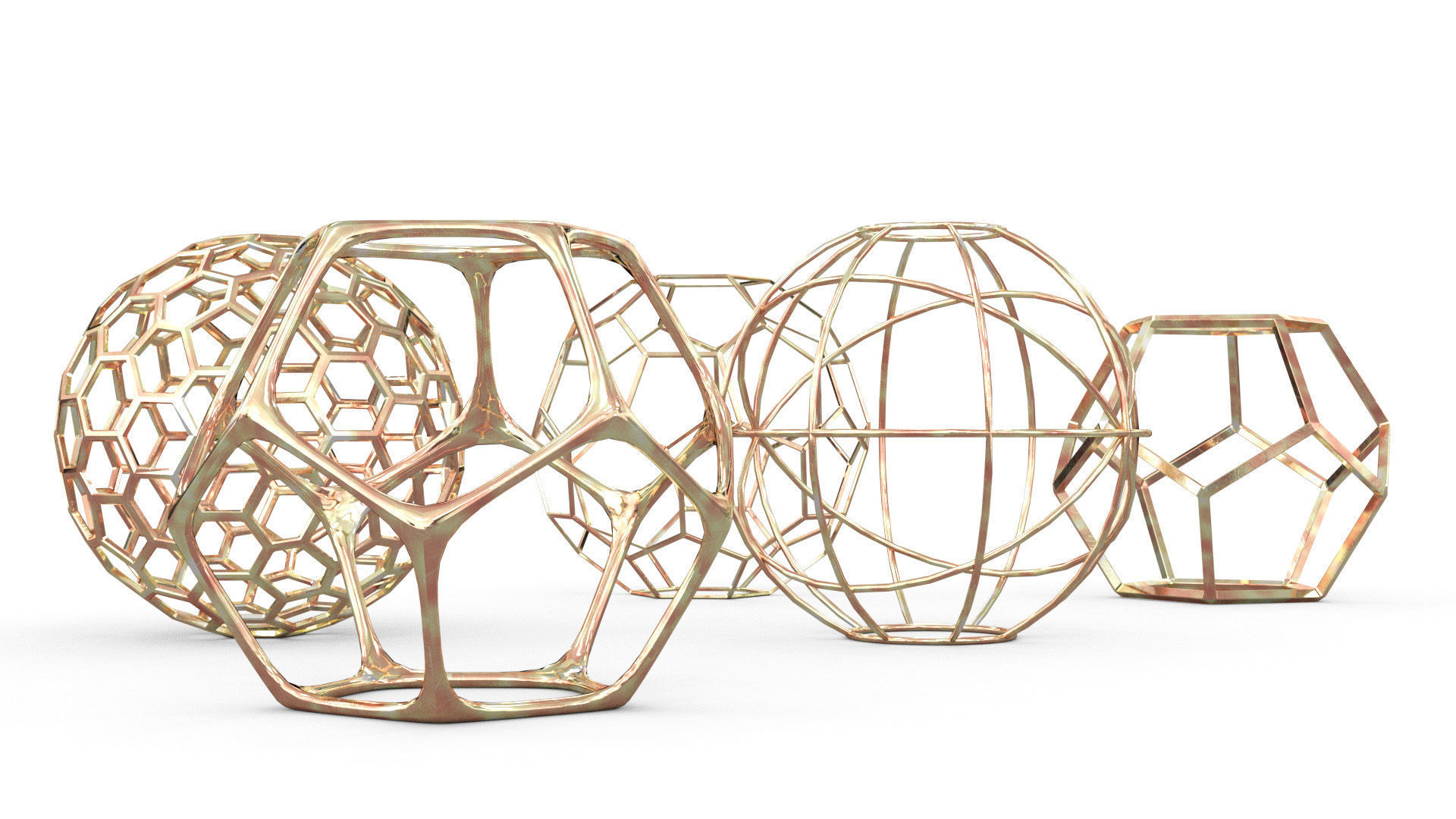 Geometric Decor Objects - Sphere Frames 3D model_3