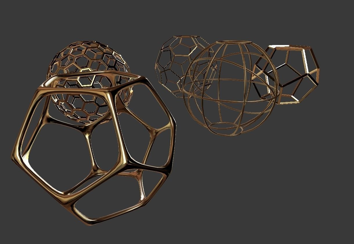 Geometric Decor Objects - Sphere Frames 3D model_15