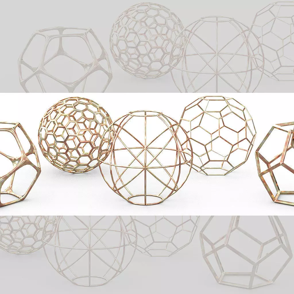 Geometric Decor Objects - Sphere Frames 3D model_0