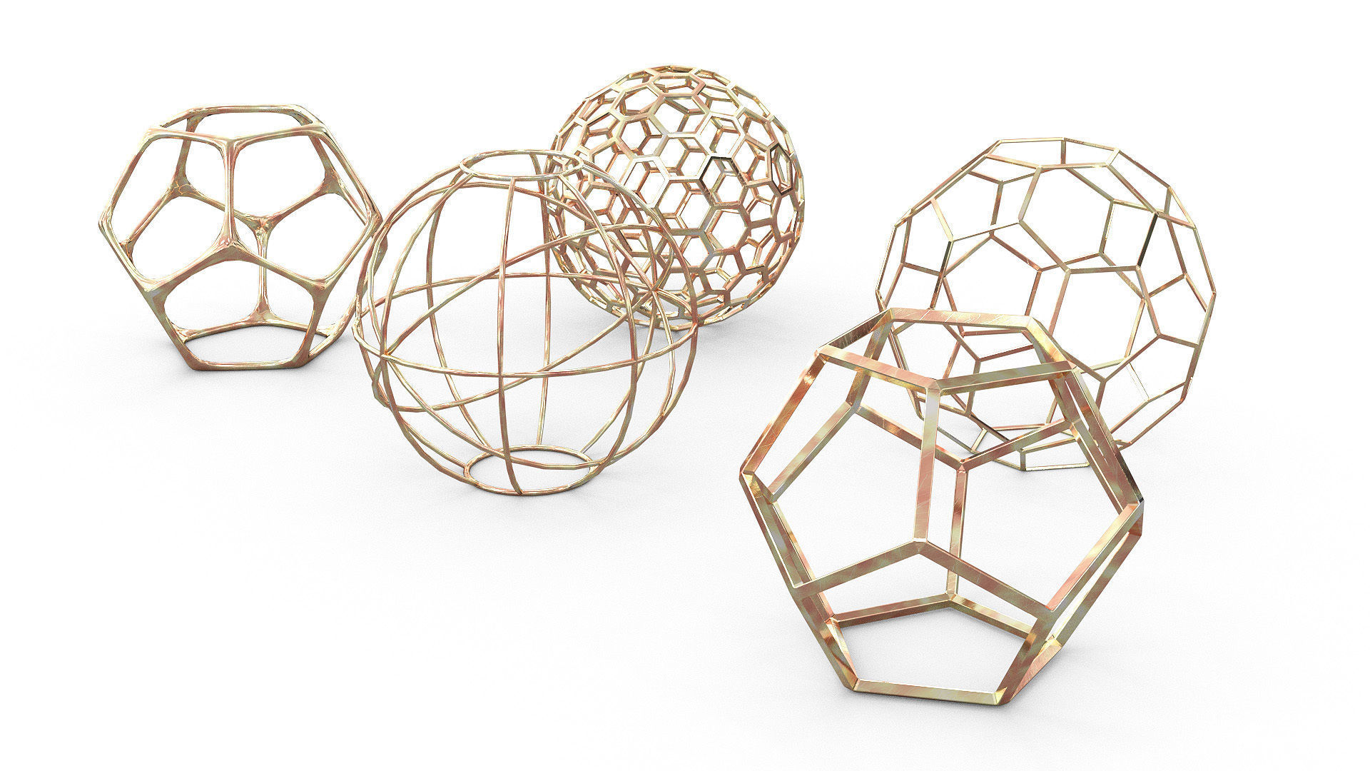 Geometric Decor Objects - Sphere Frames 3D model_1
