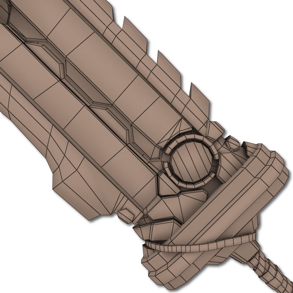 Heavy Full Metal Sword Low-poly 3D model_16