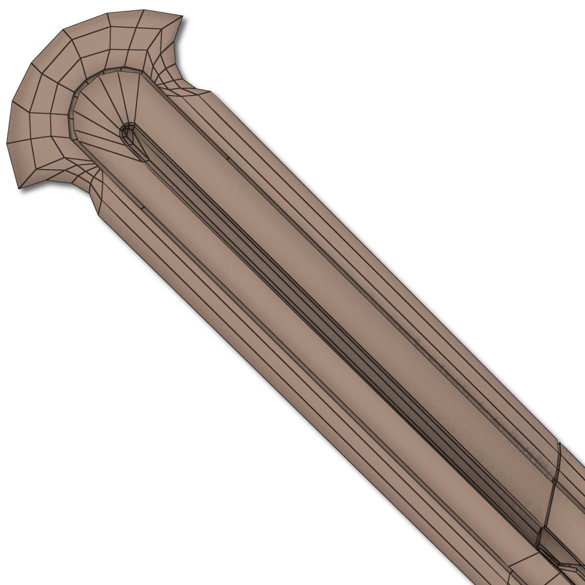 Heavy Full Metal Sword Low-poly 3D model_15