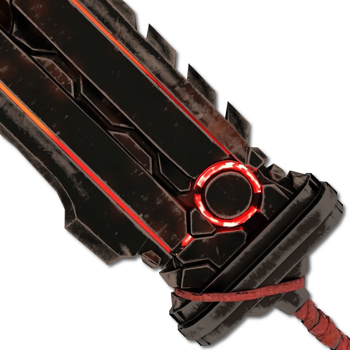 Heavy Full Metal Sword Low-poly 3D model_4