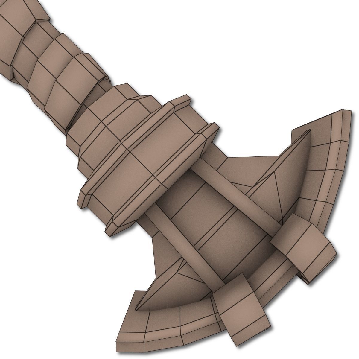 Heavy Full Metal Sword Low-poly 3D model_18