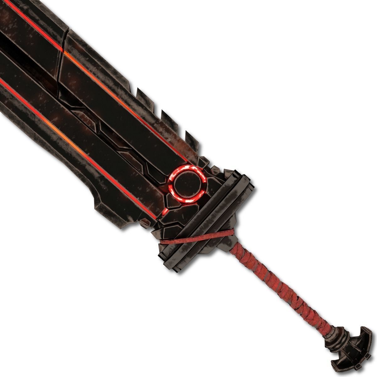 Heavy Full Metal Sword Low-poly 3D model_2