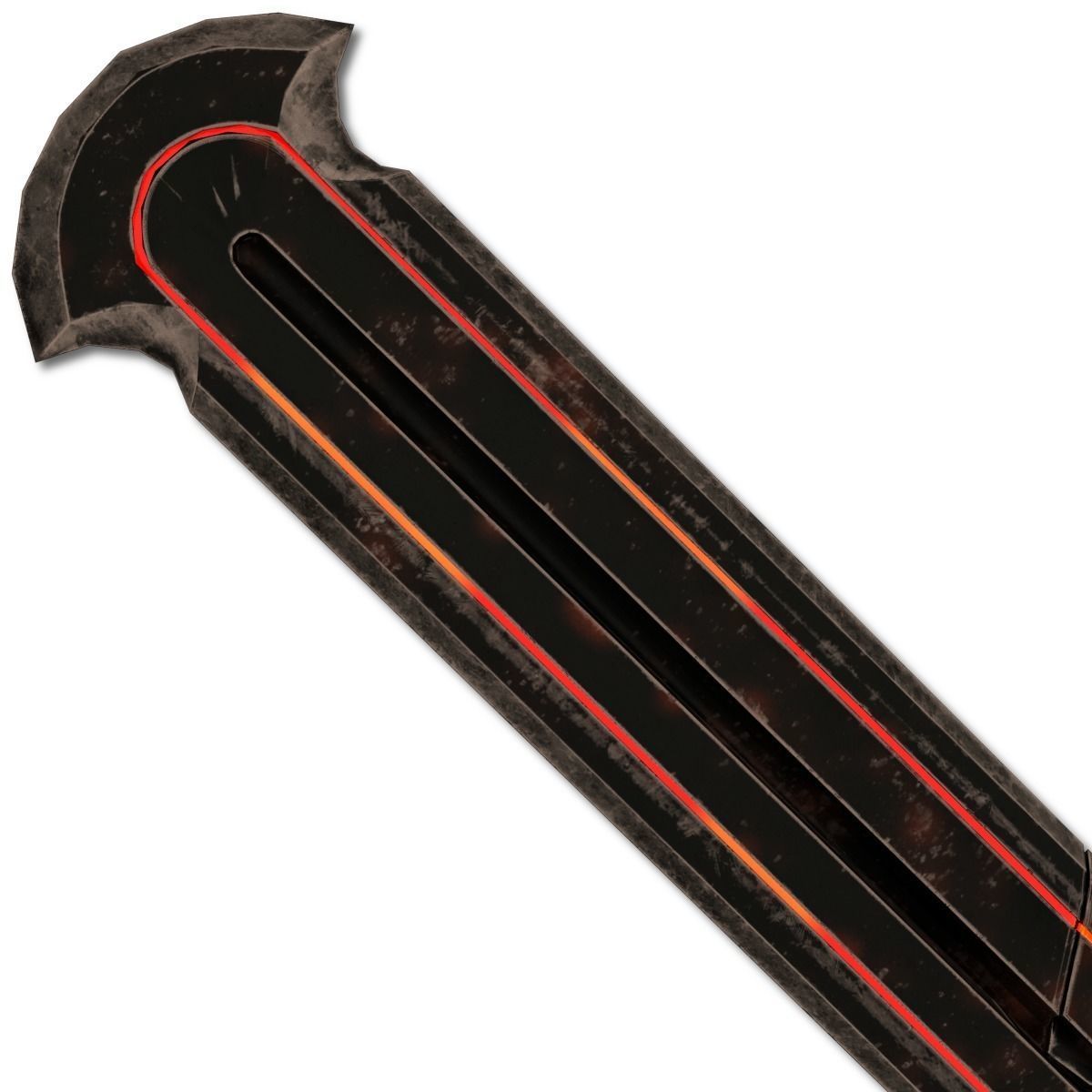 Heavy Full Metal Sword Low-poly 3D model_3