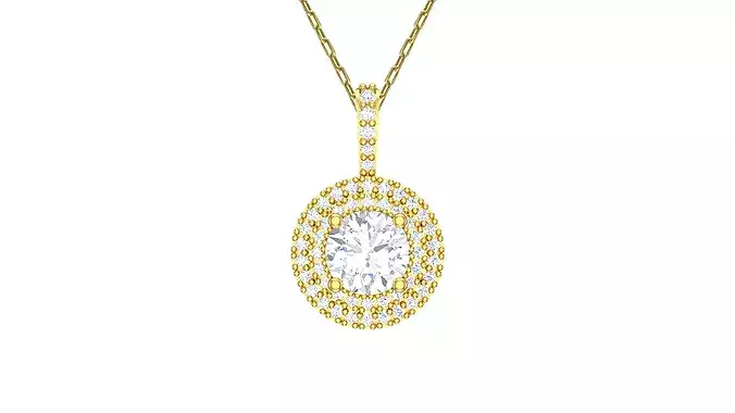 Round Gold Pendant Ready for Production CAD JPCO-106