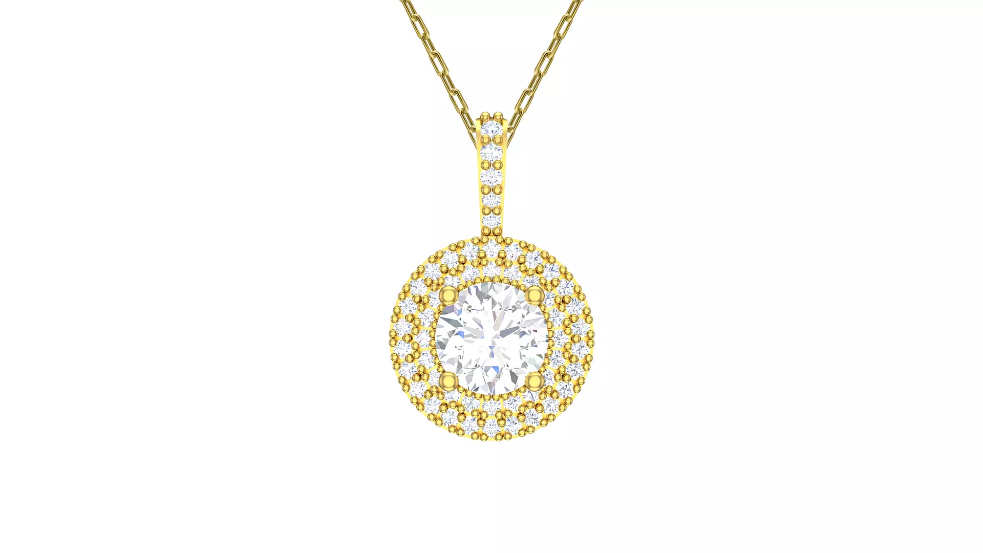 Round Gold Pendant Ready for Production CAD JPCO-106 3D print model