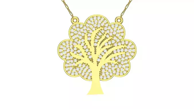 Tree Gold Pendant Ready for Production CAD JPCO-108