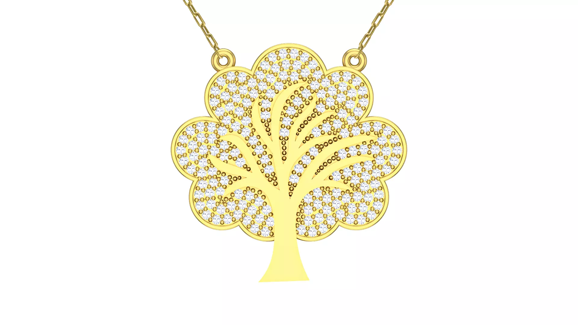 Tree Gold Pendant Ready for Production CAD JPCO-108 3D print model