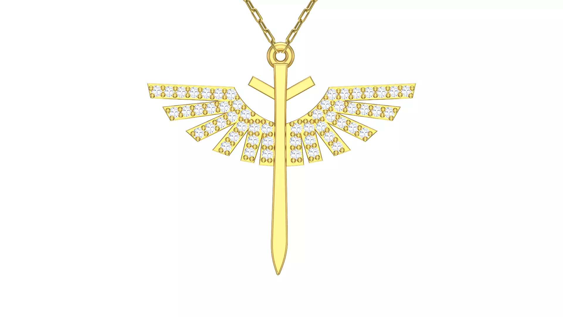 Feathered Arrow Gold Pendant Ready for Production CAD JPCO-110 3D print model