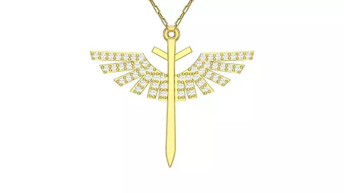 Feathered Arrow Gold Pendant Ready for Production CAD JPCO-110