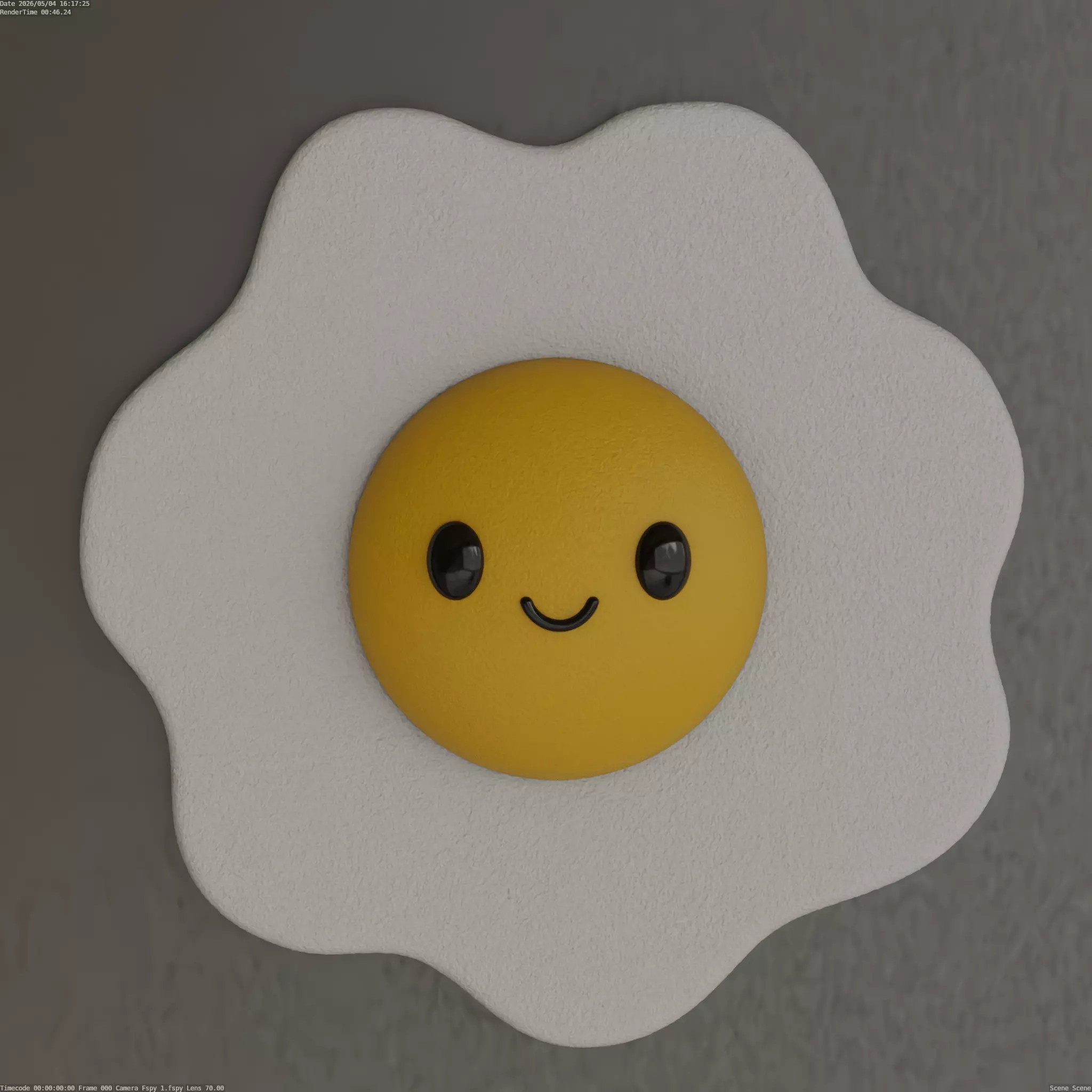 Cute Fried Egg Fridge Magnet 3D Print STL 3D print model