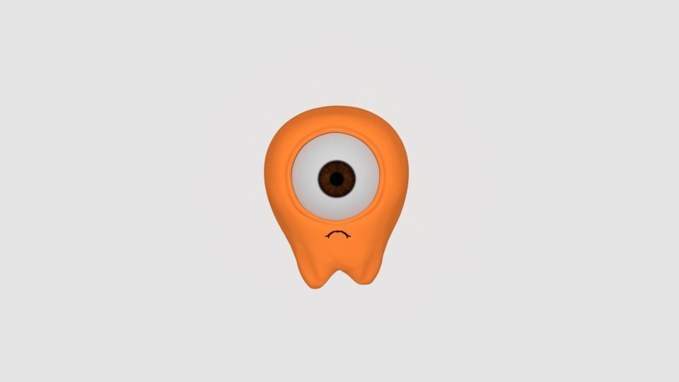 Low Poly Orange Game Character Animated Free low-poly 3D model