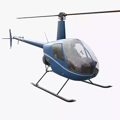Helicopter Robinson R22 3D model | CGTrader
