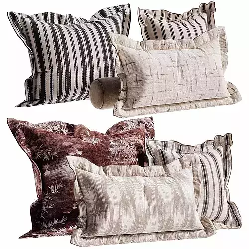 Decorative Pillow Set 02 Low-poly 3D model 2