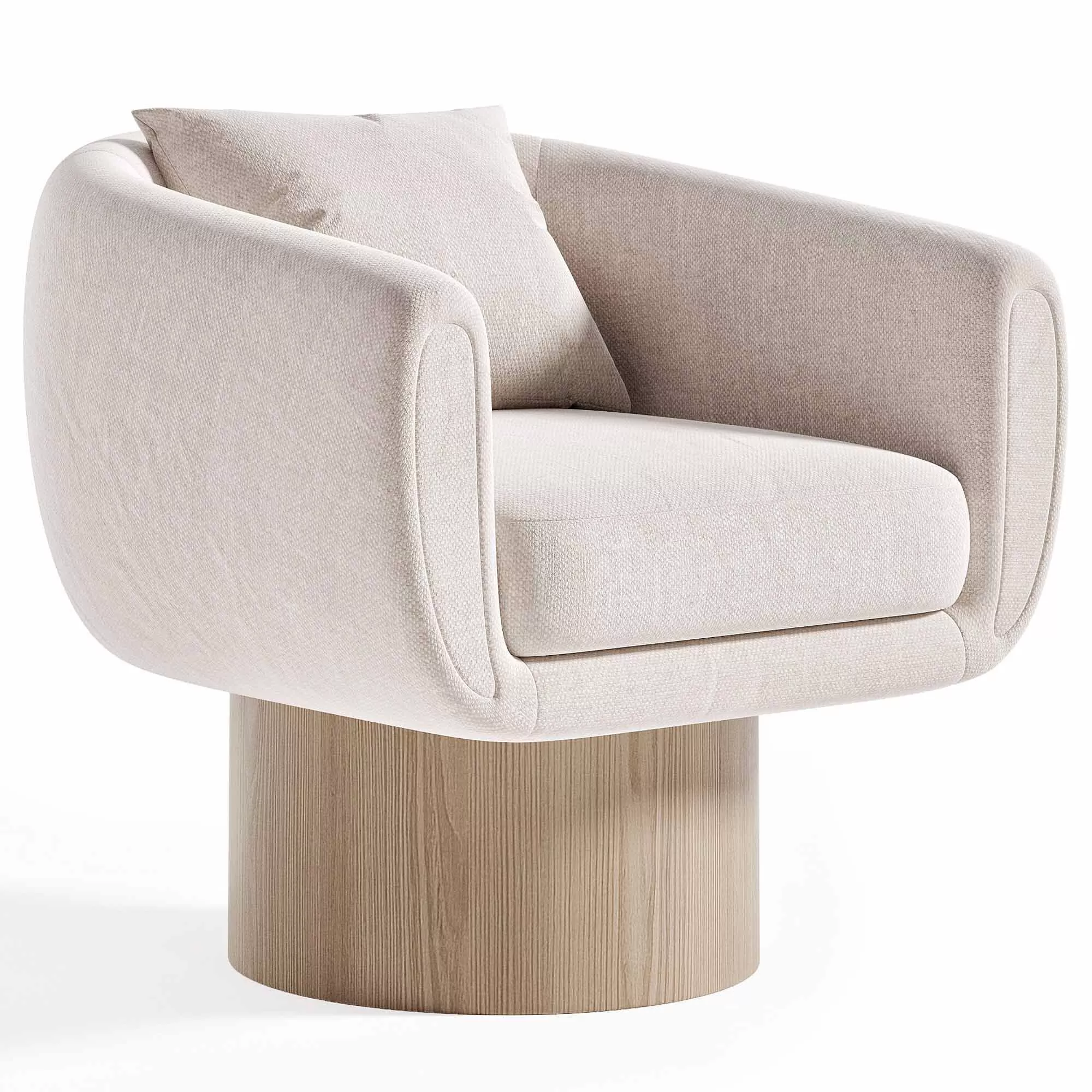 Cozy Wave Swivel Armchair Low-poly 3D model