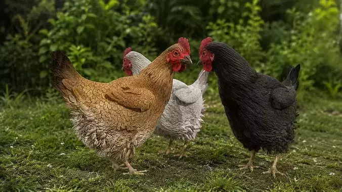 Chicken rigged animated 
