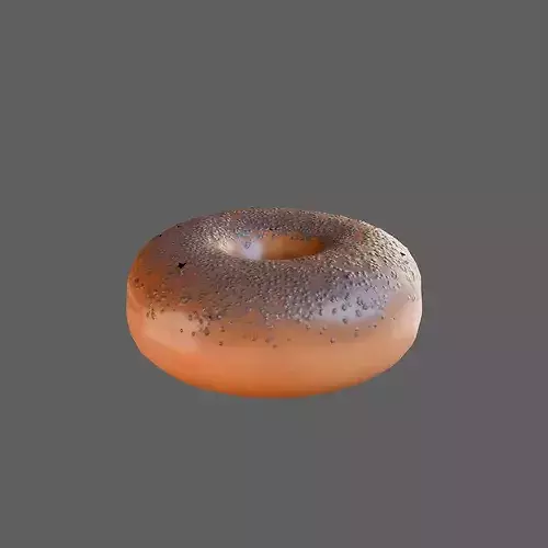 Realistic Seeded Bagel 3D Model - Game Ready Food Prop