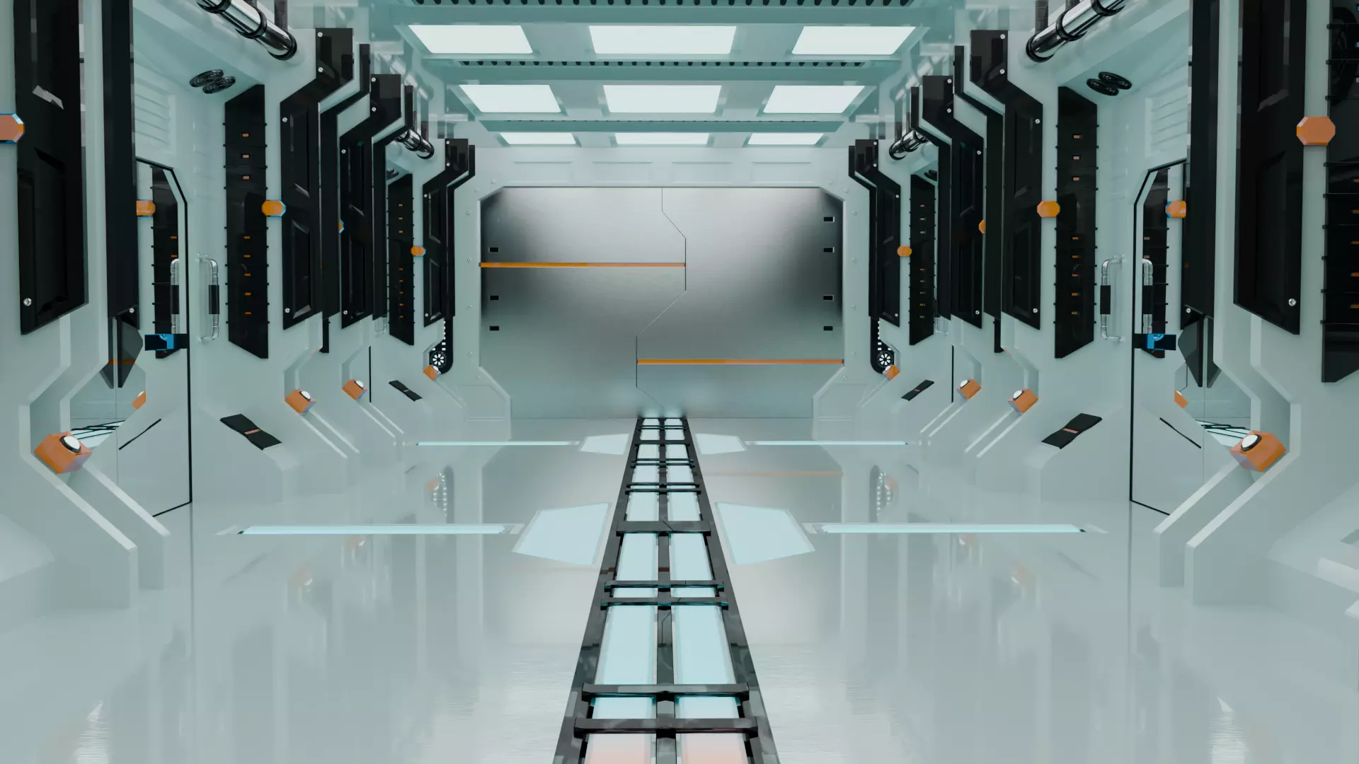 Bright Sci-Fi Corridor 3D model