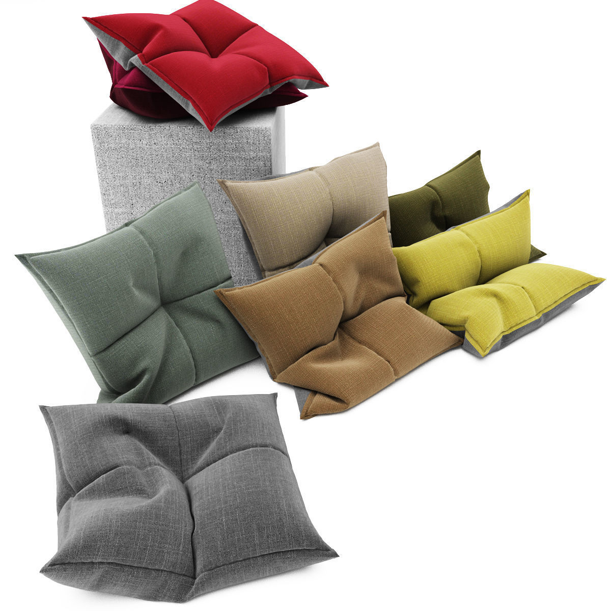 Pillows collection 102 3D model_3