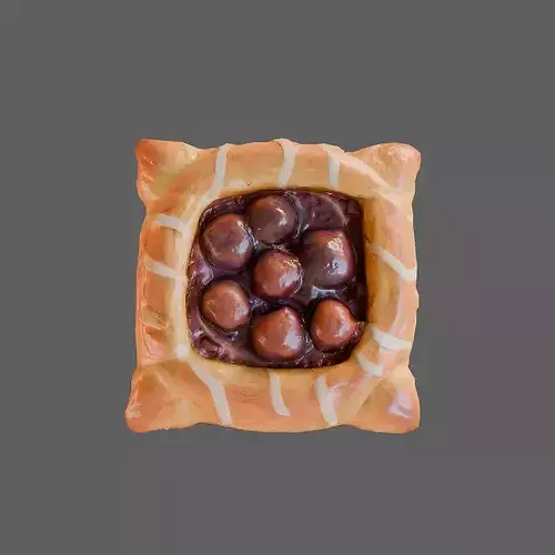 Realistic Cherry Danish Pastry 3D Model 3D model 5