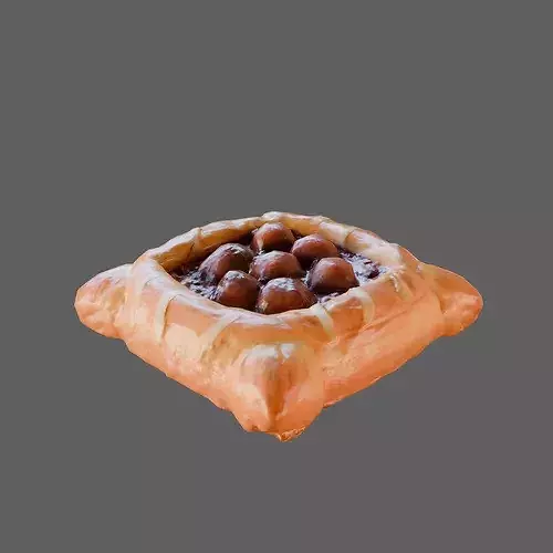 Realistic Cherry Danish Pastry 3D Model 3D model 4