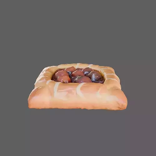 Realistic Cherry Danish Pastry 3D Model 3D model 3