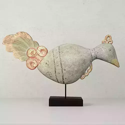 Antique Bird on Stand by Jeffan 3D model
